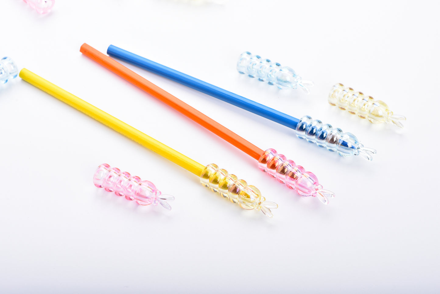 Crystal Bunny Pencil Caps – 3-Piece Pack | TB-916