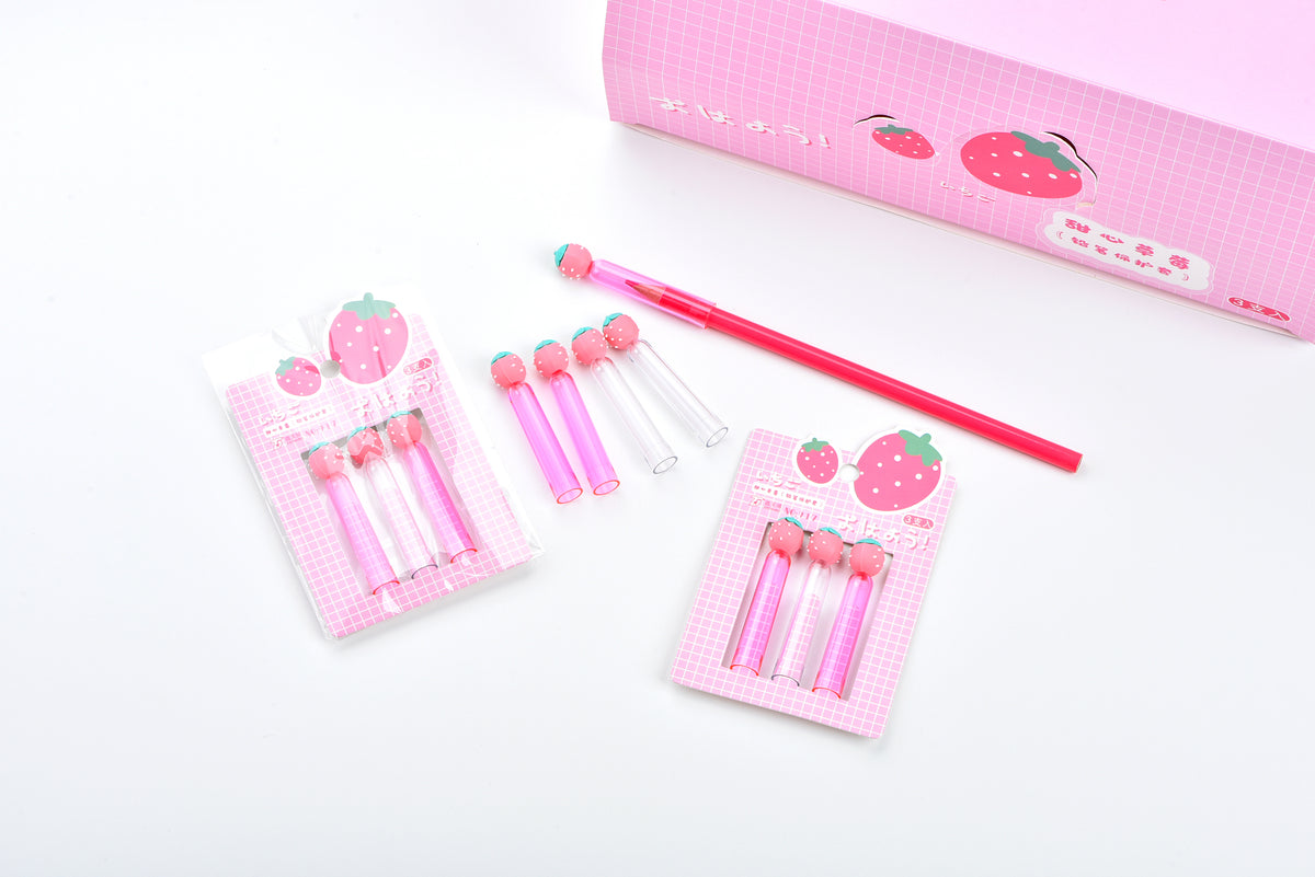 Sweet Strawberry Pencil Caps – 3-Piece Pack | TB-917