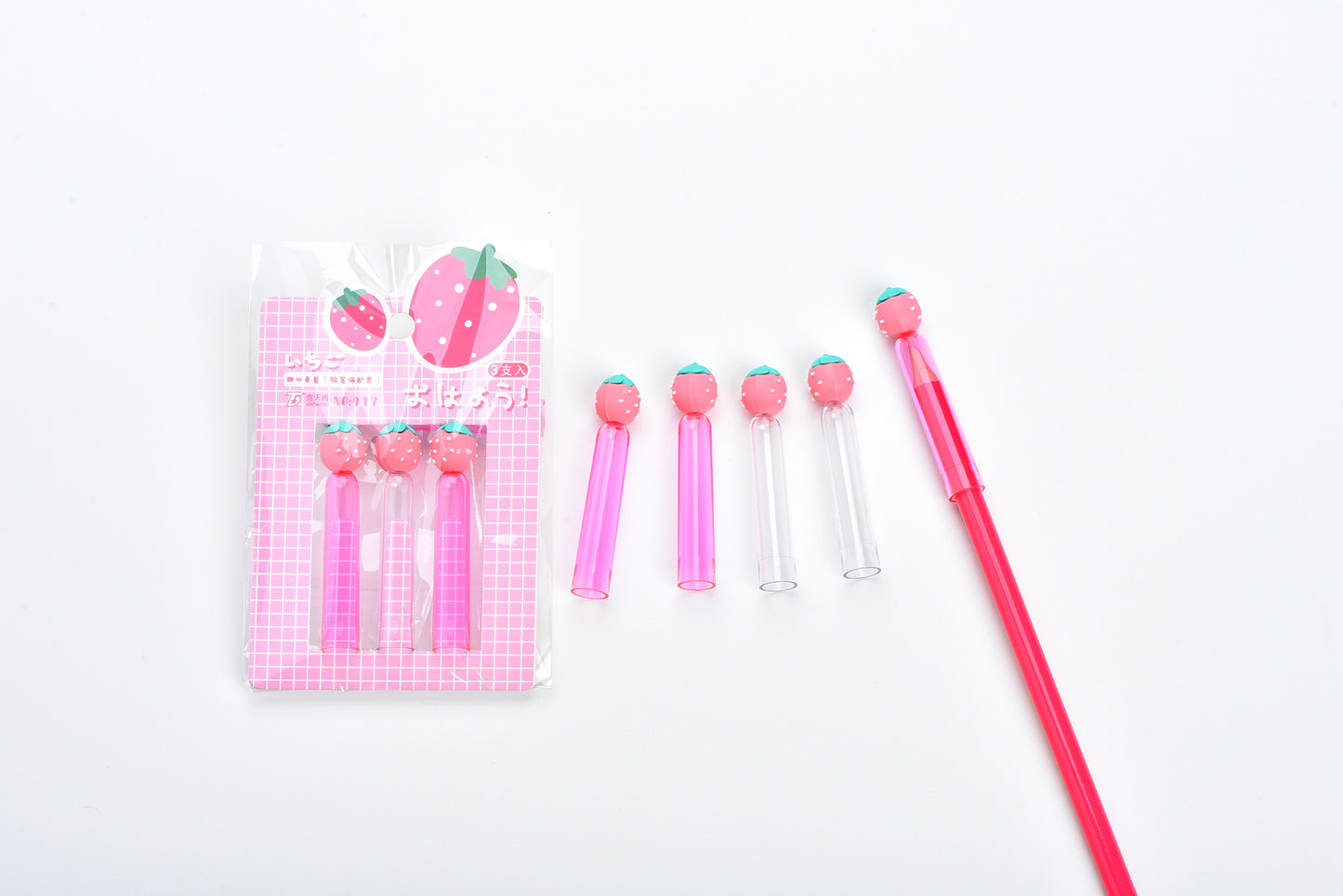 Sweet Strawberry Pencil Caps – 3-Piece Pack | TB-917