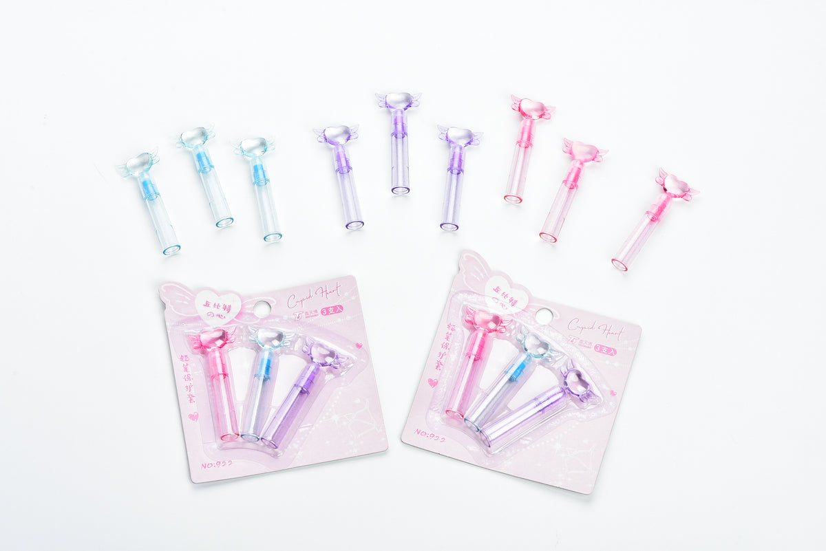 TB-922 Cupid Winged Heart Pencil Caps – 3-Piece Pack