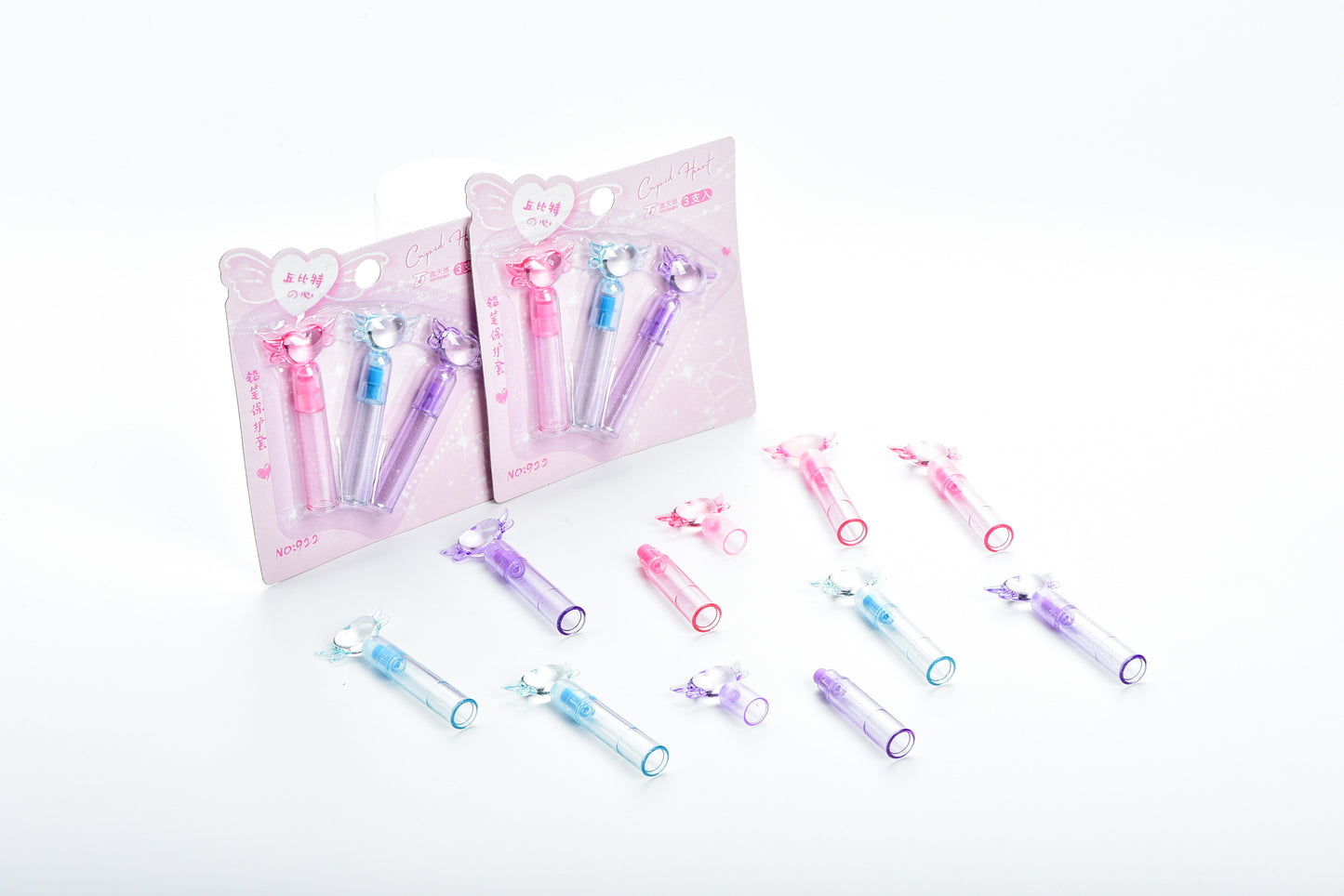 TB-922 Cupid Winged Heart Pencil Caps – 3-Piece Pack