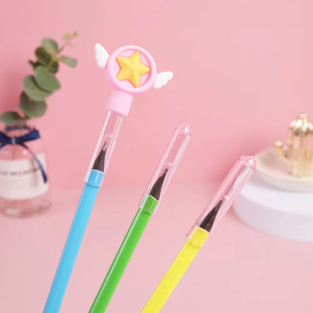 | TB-930  Winged Star Magic Wand Pencil Caps – 3-Piece Pack