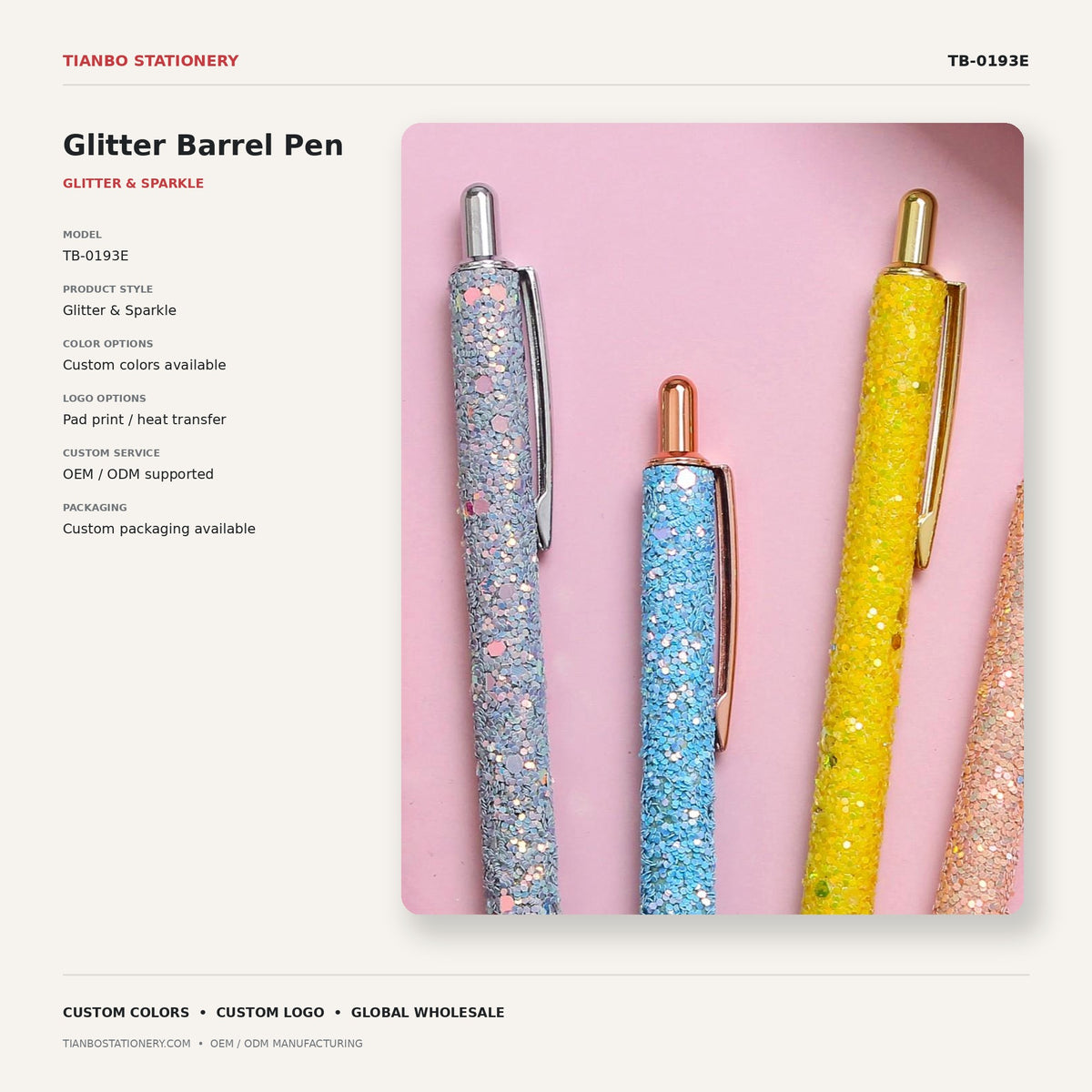 Glitter Barrel Ballpoint Pen