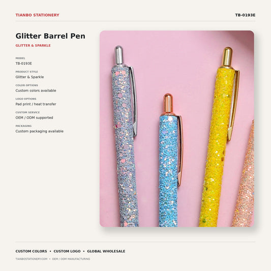 Glitter Barrel Ballpoint Pen
